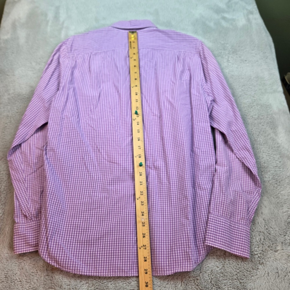 J.Crew Button Down Shirt Mens Medium Purple Gingham Check Cotton Tailored Fit - Picture 4 of 5